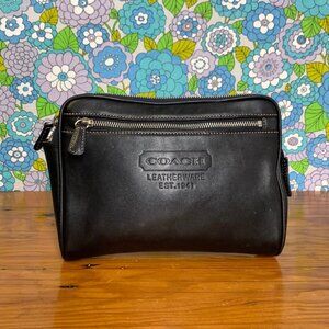 Coach Black Leather Cosmetic/Travel Pouch